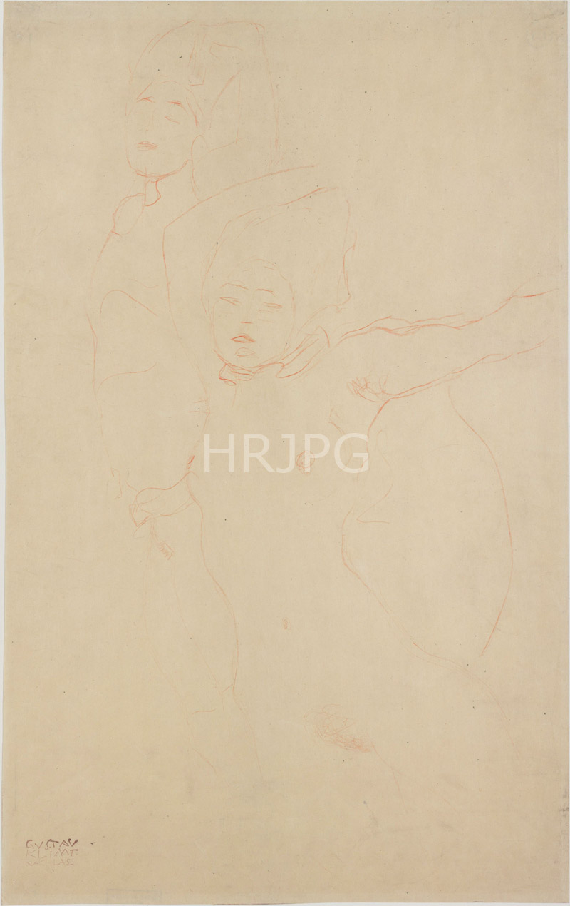 High Resolution: 800541-Two Reclining Nudes-Gustav Klimt-c 1916 1917 download. | HRJPG.com