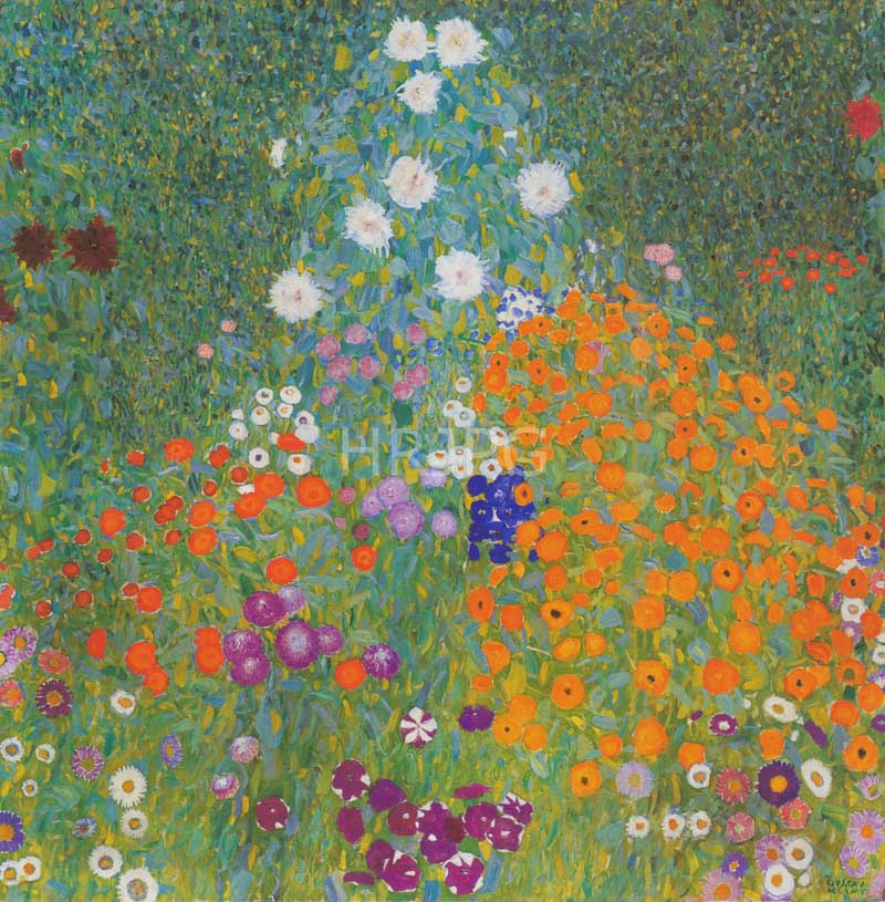 High Resolution: 800565-Flower Garden-Gustav Klimt-c 1905 1907 download. | HRJPG.com