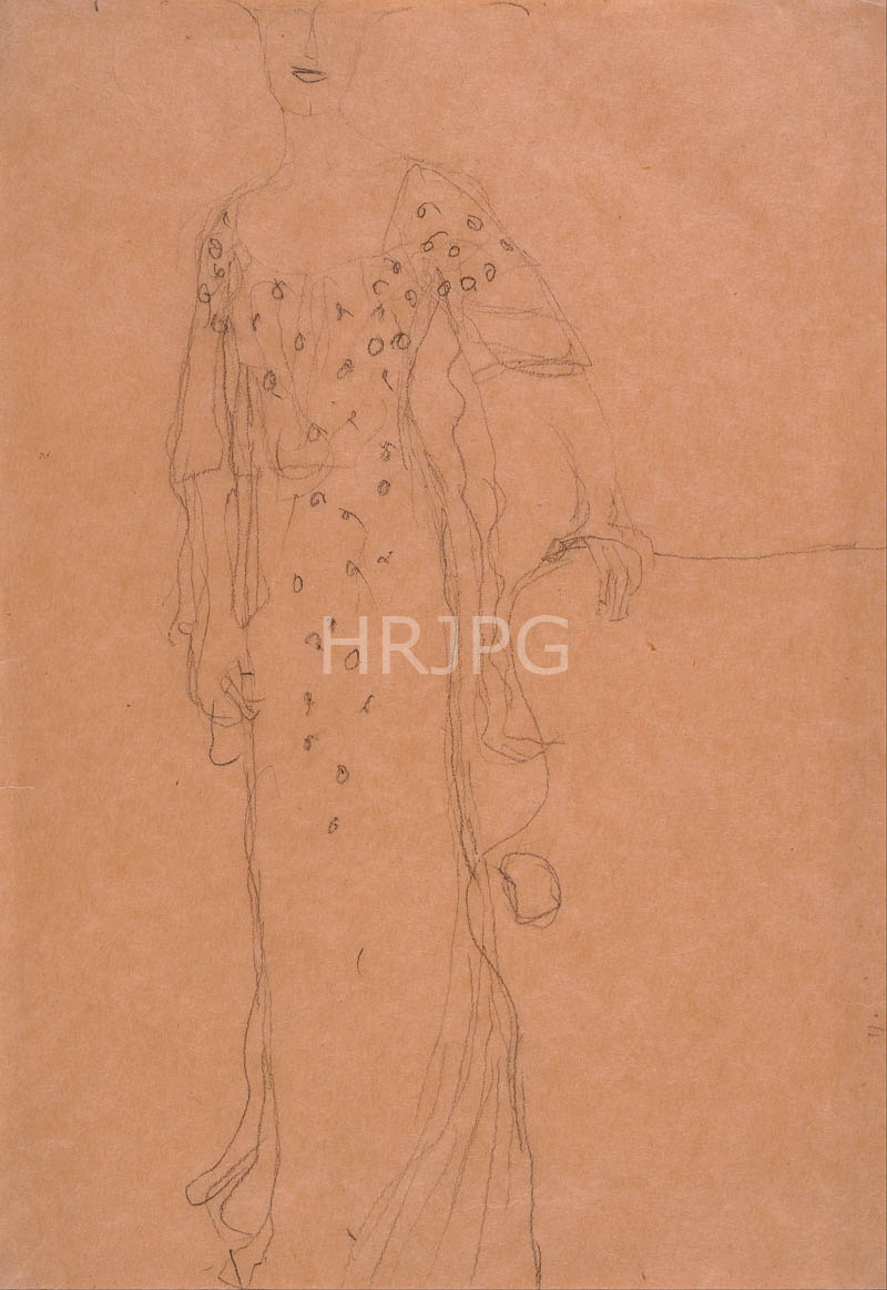 High Resolution: 800569-Study for Portrait of Adele Bloch Bauer I-Gustav Klimt-1903 1904 download. | HRJPG.com