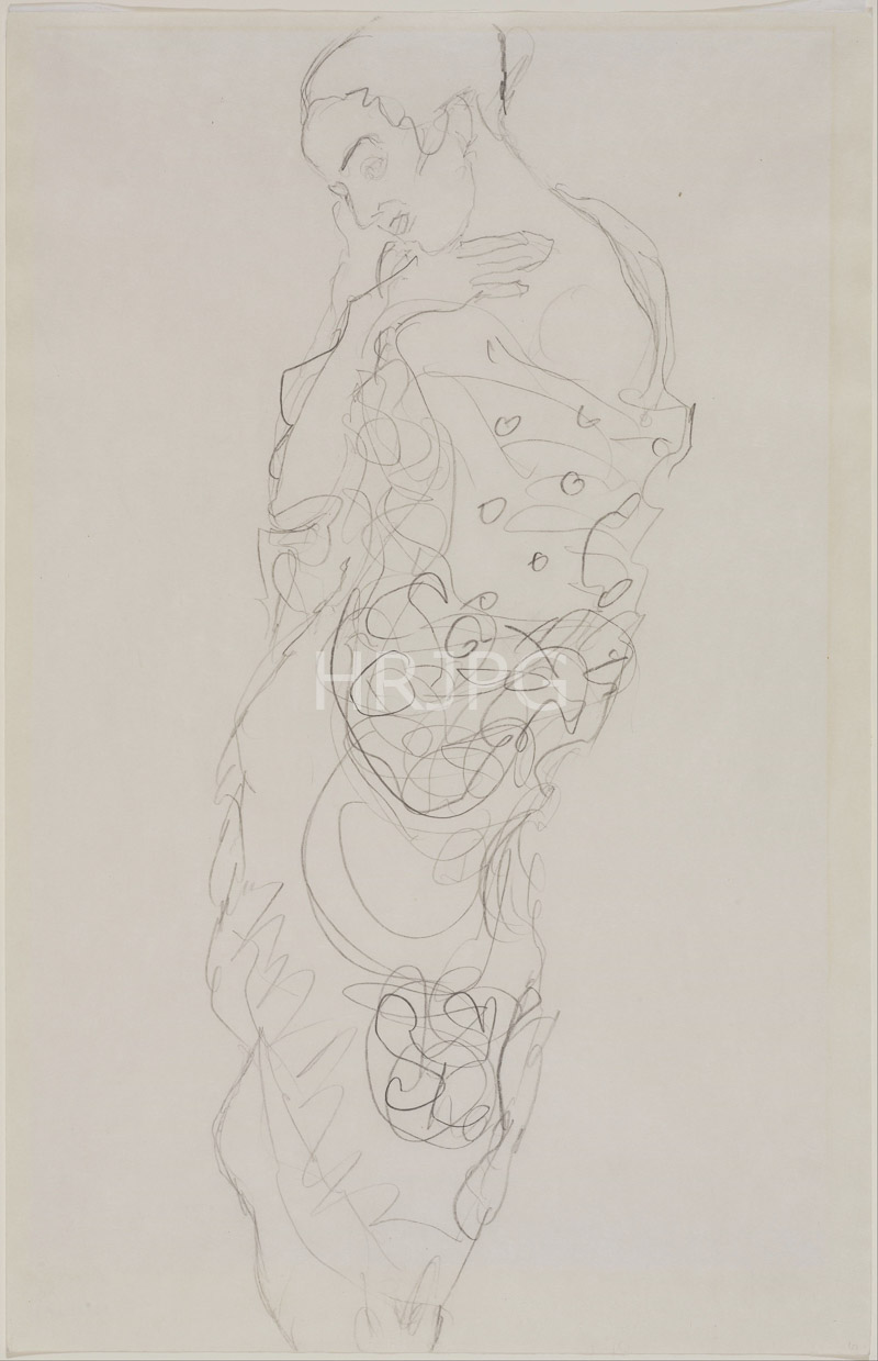 High Resolution: 800575-Woman in Kimono left shoulder bare-Gustav Klimt-1917 1918 download. | HRJPG.com