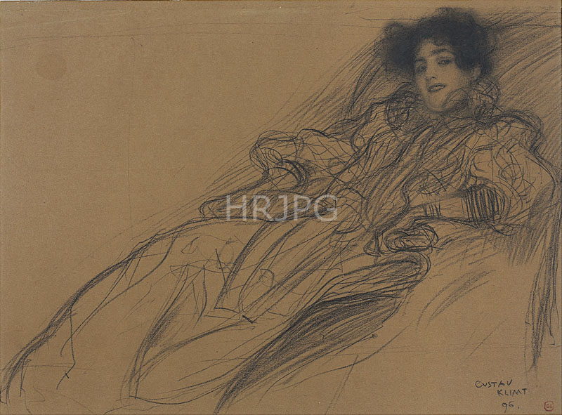 High Resolution: 800576-Young Woman in an Armchair-Gustav Klimt-1896 download. | HRJPG.com