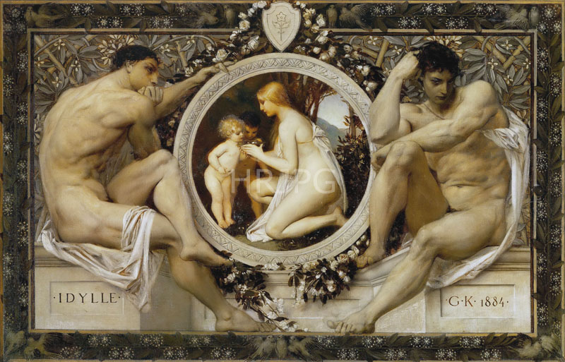 High Resolution: 800577-Idylle-Gustav Klimt-1884 download. | HRJPG.com