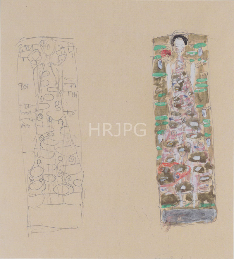 High Resolution: 800579-Zwei Entwurfe zum Schmuckblatt fur Otto Wagner-Gustav Klimt-1911 download. | HRJPG.com