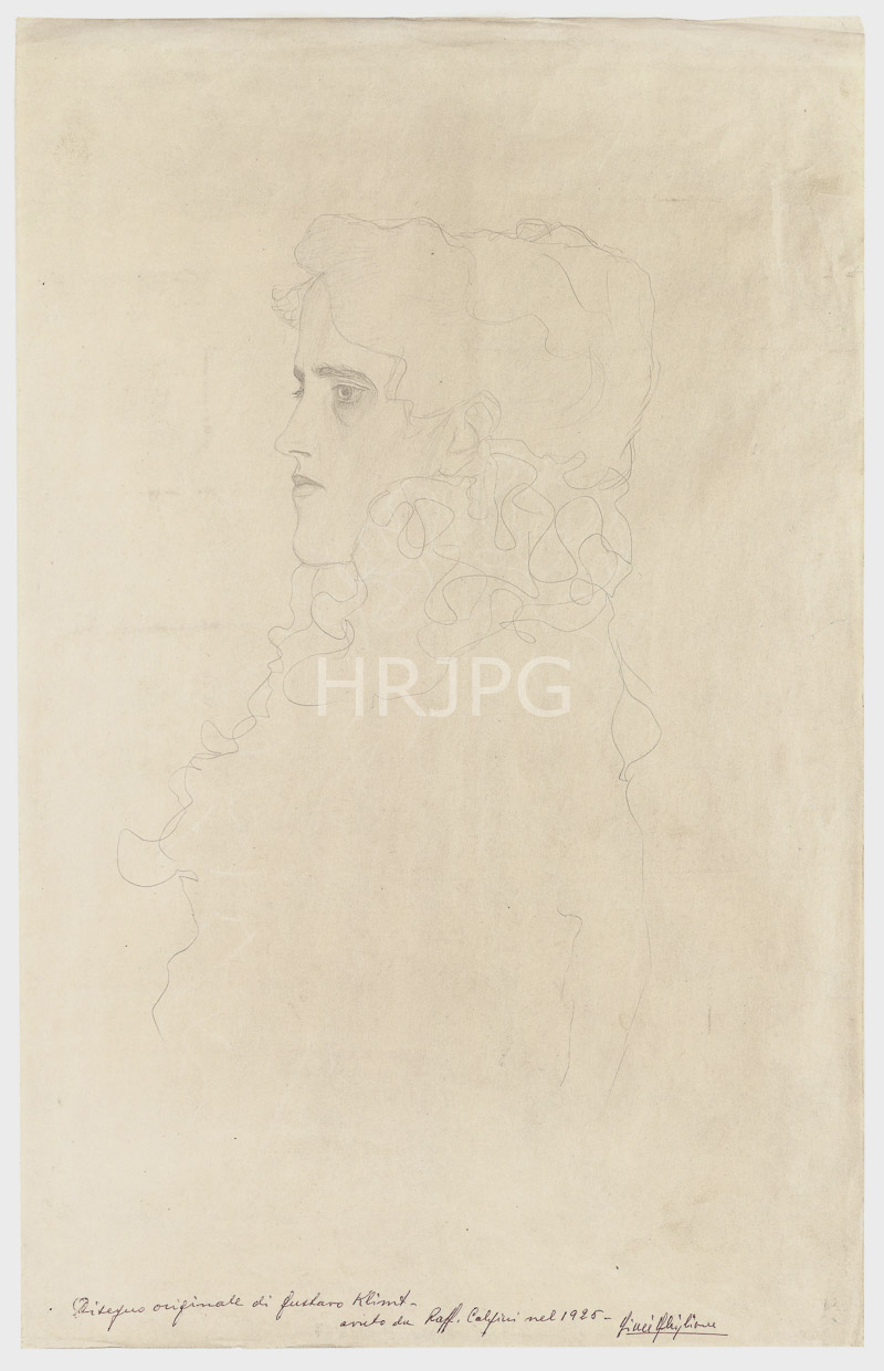High Resolution: 800583-Portrait of a Woman in Profile-Gustav Klimt-c 1900 download. | HRJPG.com