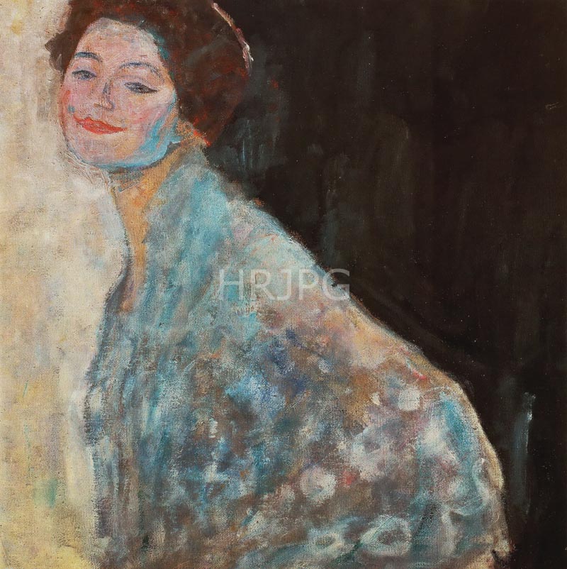 High Resolution: 800584-Portrait of a Lady in White unfinished-Gustav Klimt-1917 1918 download. | HRJPG.com