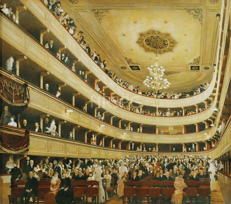High Resolution: 800586-Auditorium of the Old Burgtheater-Gustav Klimt-1888 1889 download. | HRJPG.com