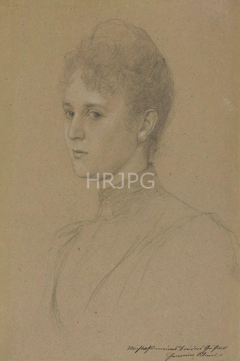High Resolution: 800587-Study for a Portrait Mrs Heymann-Gustav Klimt-c 1892 download. | HRJPG.com