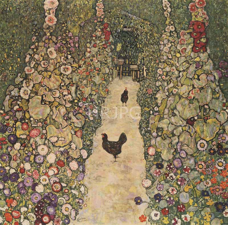High Resolution: 800591-Garden Path with Chickens-Gustav Klimt-1916 download. | HRJPG.com