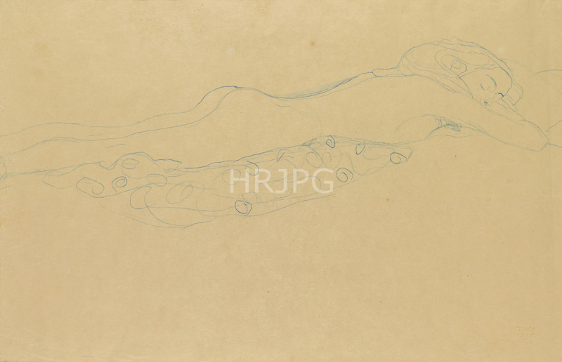 High Resolution: 800594-Study for Water Serpents II-Gustav Klimt-1907 download. | HRJPG.com