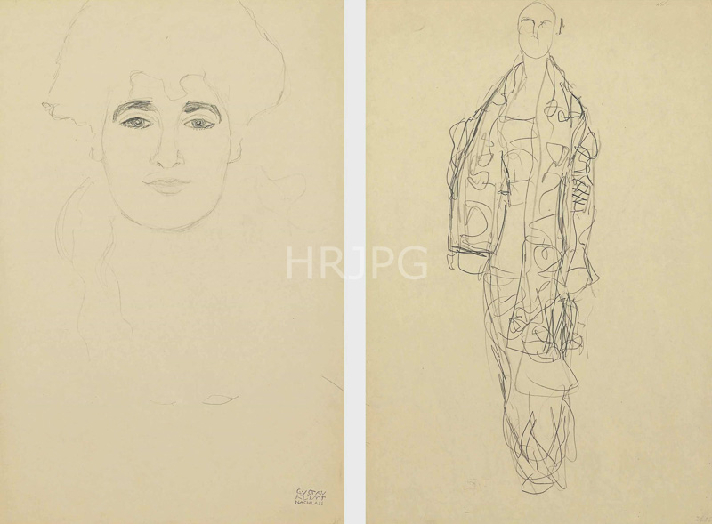 High Resolution: 800596-Study for Portrait of Amalie Zuckerkandl-Gustav Klimt-1914 1916 download. | HRJPG.com