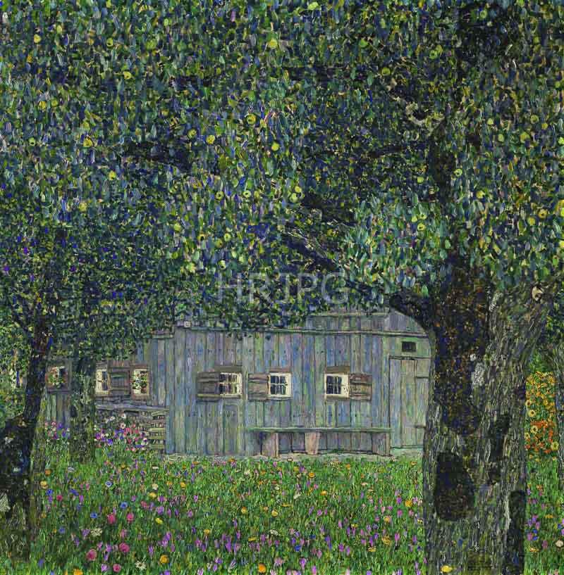 High Resolution: 800600-Farmhouse in Upper Austria-Gustav Klimt-1911 download. | HRJPG.com
