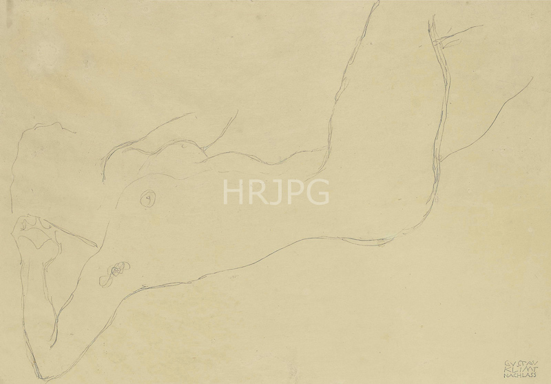 High Resolution: 800604-Reclining Nude-Gustav Klimt-c 1912 1913 download. | HRJPG.com