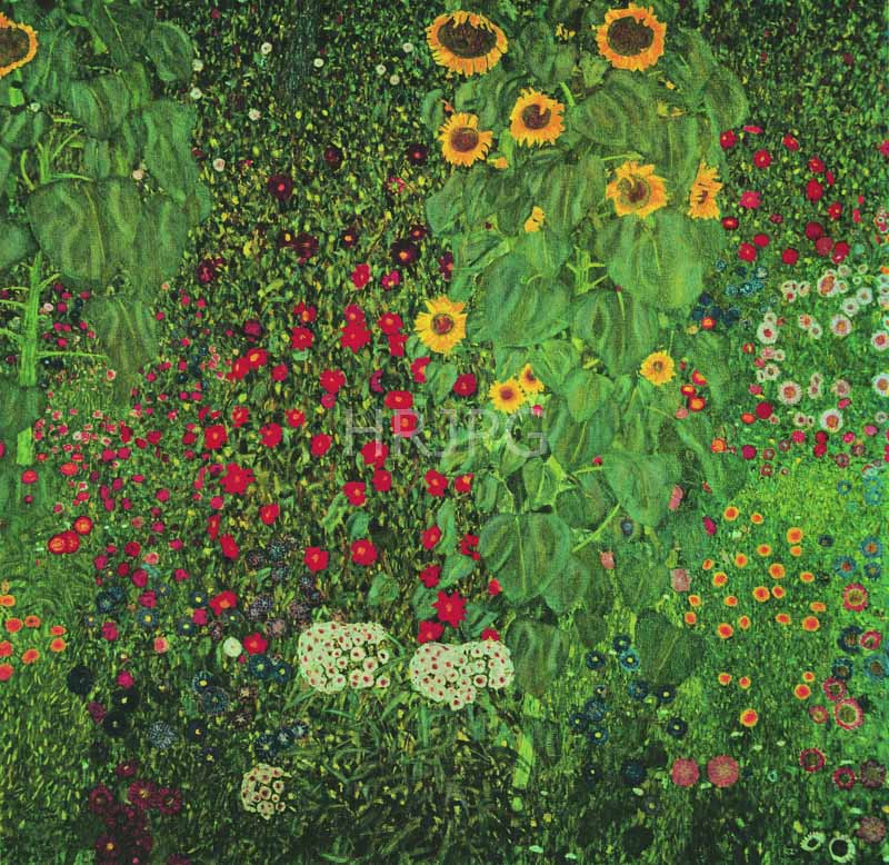 High Resolution: 800609-Farm Garden with Sunflowers-Gustav Klimt-1905 1906 download. | HRJPG.com