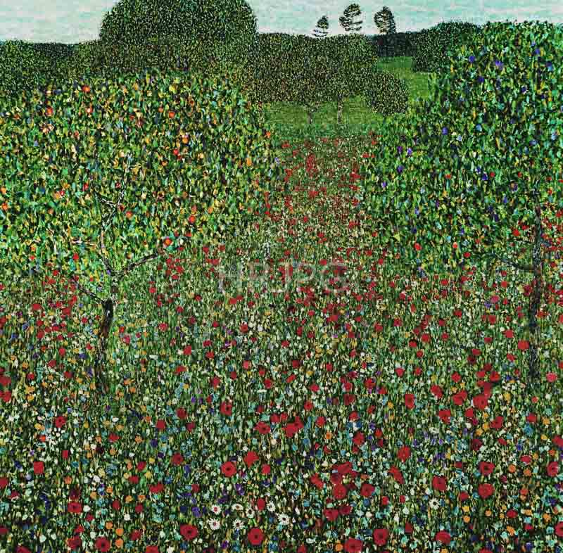 High Resolution: 800612-Poppy Field-Gustav Klimt-1907 download. | HRJPG.com