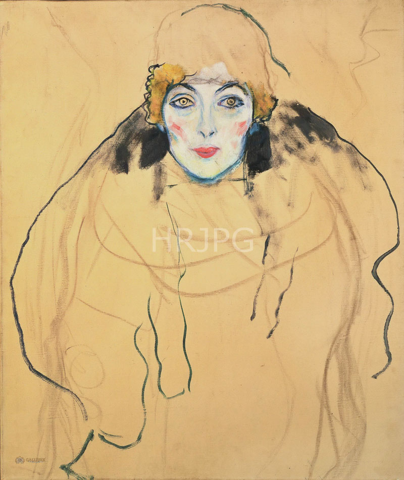 High Resolution: 800616-Portrait of a Lady unfinished-Gustav Klimt-1917 1918 download. | HRJPG.com