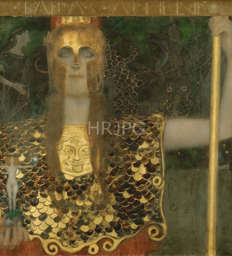 High Resolution: 800631-Pale Face-Gustav Klimt-c 1907 1908 download. | HRJPG.com
