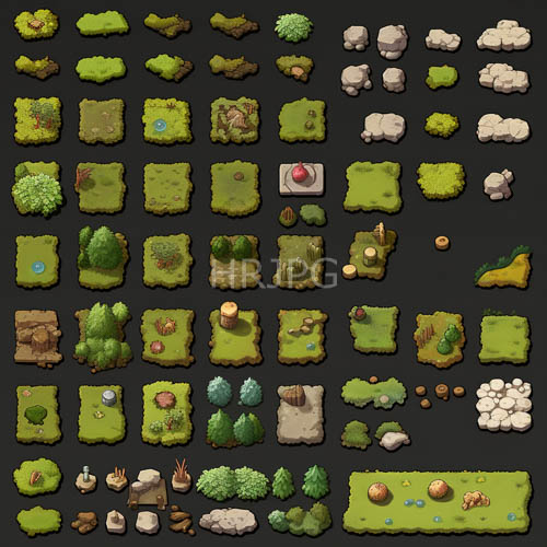 modular grassland terrains emerge from dark voids with geometric precision and organic variety