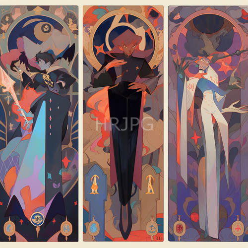 elegance meets precision in modern composition of art deco silhouettes