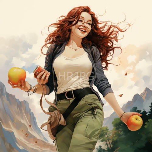 rose red tresses cascade on a bridge of intellectual charm
