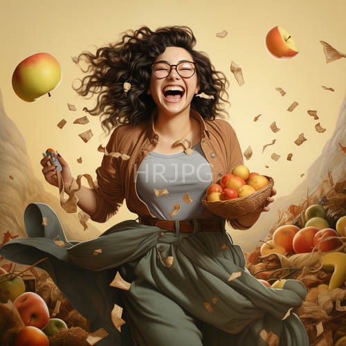 High Resolution: Autumn Canopy Filters Catch Vibrant Movement of Woman in Exhilaration download. | HRJPG.com