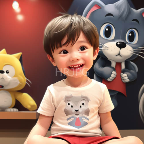 childhood delight fills light brown hair with infectious wideeyed joy in composition