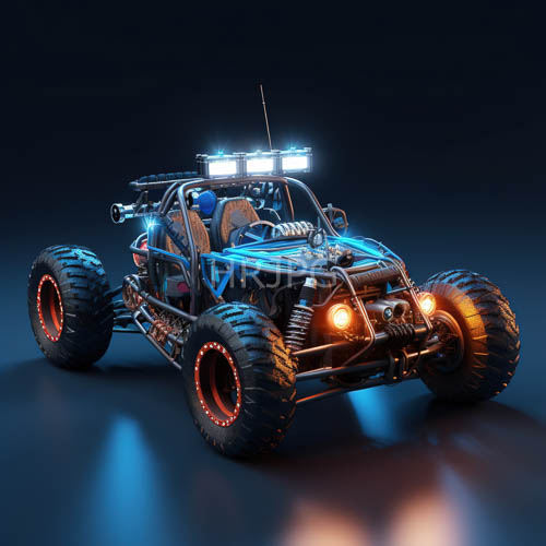 oversized mechanized orangeheadlighted offroad machines in industrial settings