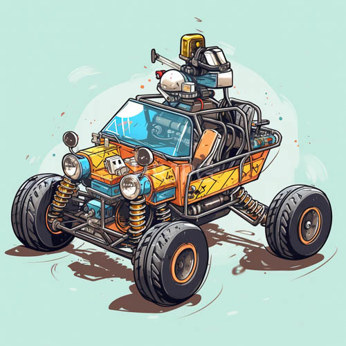 High Resolution: Oversized gokart geometry and whimsical engineering define eccentric cartoonstyle vehicle download. | HRJPG.com