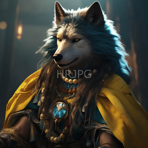 anthropoid wolf embodies cultural significance through intricate artistry and ornate tribal regalia