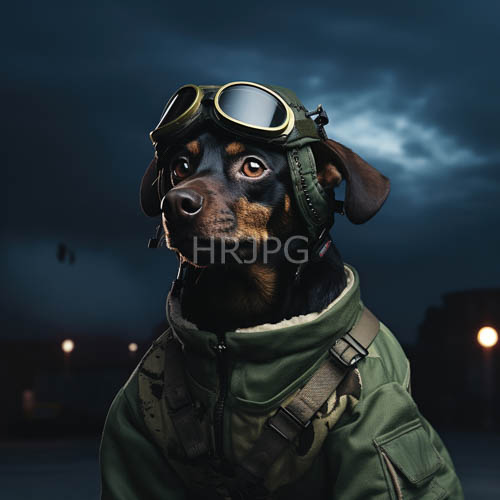 midnight canine figure emerges with commanding presence in urban nocturnal setting