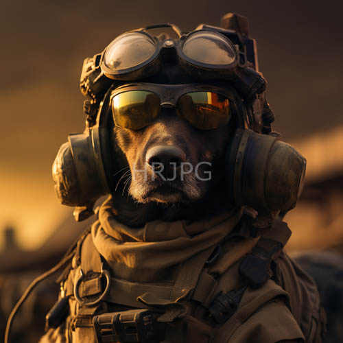 High Resolution: Olivegreen tactical gear meets canine features in sundrenched aviatorgoggled download. | HRJPG.com