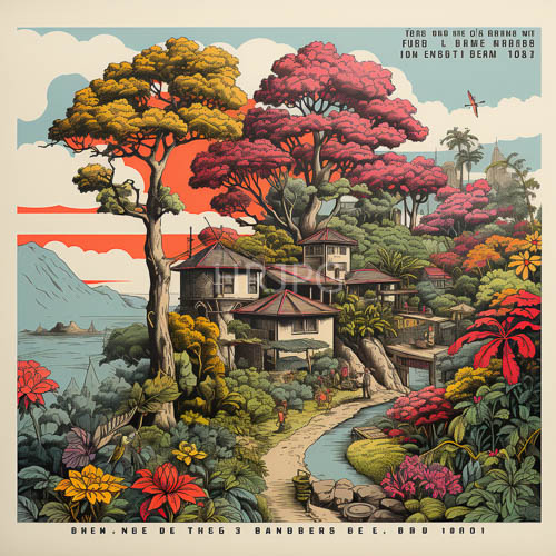meticulous linework unfolds verdant landscapes of intricate detail