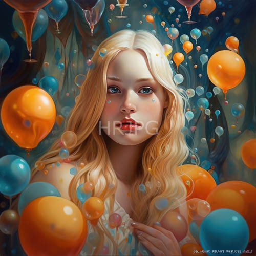 mist shrouded converges with whimsical environment amidst delicate balloon fragments