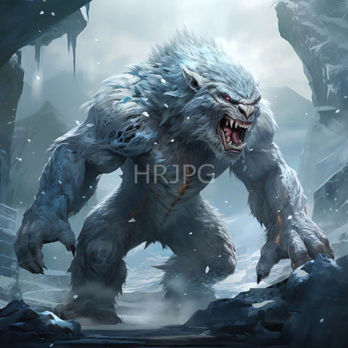 glacial caverns confrontation frenzied primal force elemental landscape