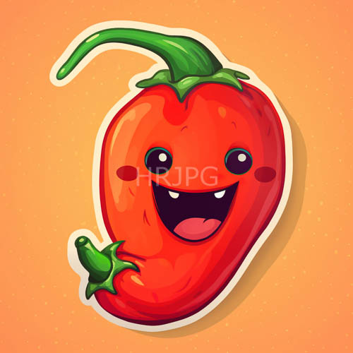 expressive chili pepper silhouette embodies fruity personality amidst verdant greenery