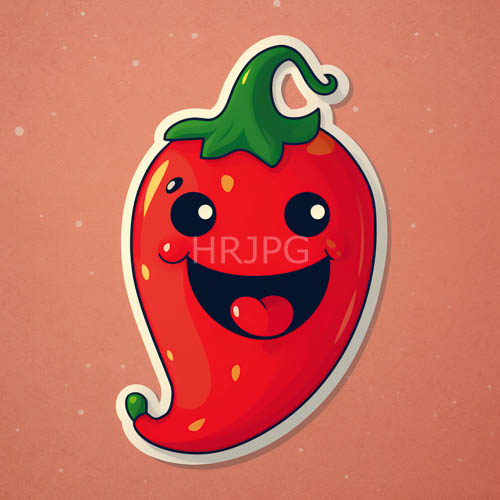 High Resolution: Crimson-Toned Hues Define Playful Anthropomorphic Chili Pepper Creation download. | HRJPG.com
