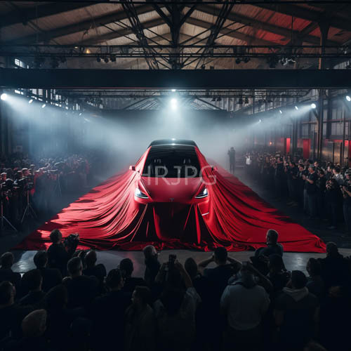 High Resolution: Avantgarde Electric Vehicle Meets Textile in Repurposed Warehouse Setting with Precision Aerodynamics download. | HRJPG.com