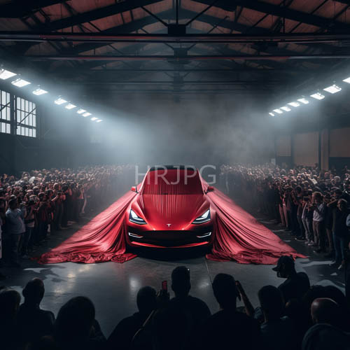 factory built warehouse backdrop for highperformance sports car unveiling