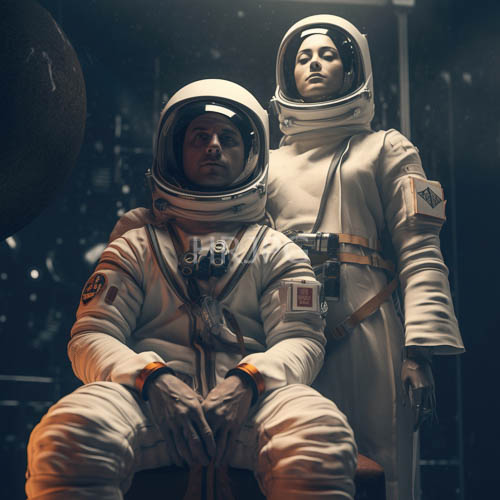 High Resolution: Space Suits in Isolation against Void Blackness and Technical Precision download. | HRJPG.com