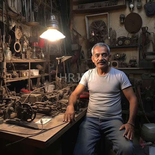 decades of meticulous labor in a steel workshop under clinical light