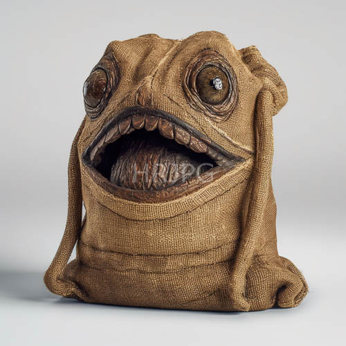 High Resolution: Masterful Textile Craftsmanship Converges in Lifelike Burlap Entity with Weathered Hide and Predatory Eyes download. | HRJPG.com