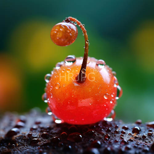 cherry fruit glows with deep orange and crimson in botanical perfection
