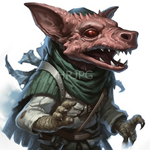 self aware goblin figure exhibits fierce jagged pink pigmentation amidst primal feral texture of cave setting under flickering torchlight