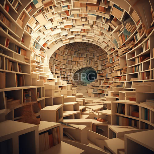 knowledge transforms into architectural marvel within pristine modular bookshelves