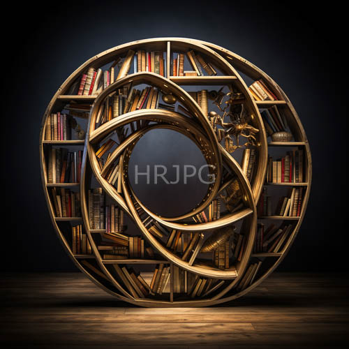 daedalian metal frames converge toward hollow center eliciting perpetual motion sense