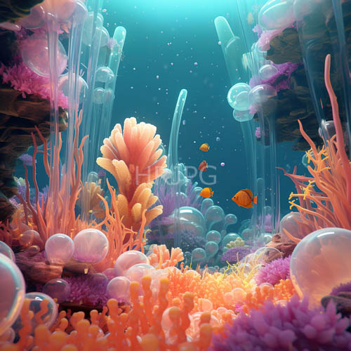 turquoise shafts illuminate aquatic sanctuary with sunset coral formations