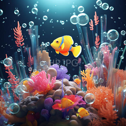 underwater sanctuary filtered with sunlight and coral formations