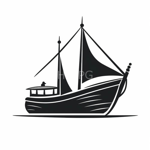 antique sailing vessel silhouette defined by pristine maritime lines and minimalist geometry