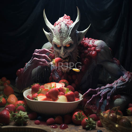 dreamy lit horror emerges from dark gloom amidst quaint wooden table setting