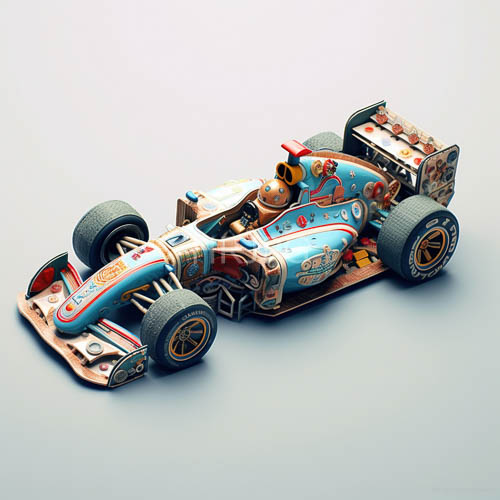 miniature formula one racers showcase engineering ambition through whimsical artistry
