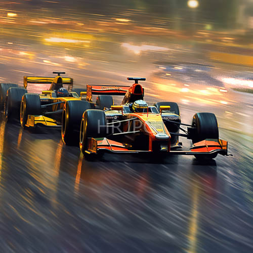 formula one machines slice through humid night air with aerodynamic precision